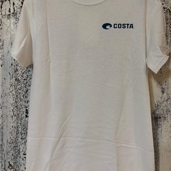 Costa Del Mar Men’s Fishing Beach Short Sleeve Logo Tee (S) & Logo Decal - Picture 2 of 6